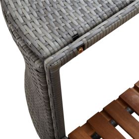 vidaXL Square Spa Surround Grey 268 x 268 x 55 cm Poly Rattan