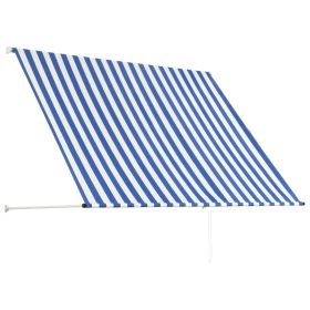 vidaXL Retractable Awning 200x150 cm Blue and White