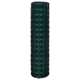 vidaXL Euro Fence Steel 82ftx4.9ft Green