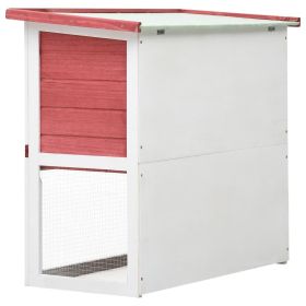 vidaXL Coelheira de exterior 1 porta madeira vermelho