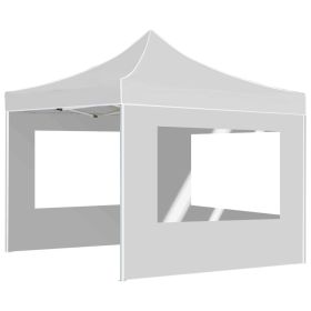 vidaXL Professional Folding Party Tent with Walls Aluminium 3x3 m White