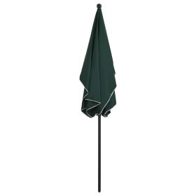 vidaXL Garden Parasol with Pole 210x140 cm Green