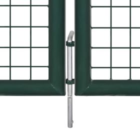 vidaXL Fence Gate Steel 120.5"x59.1" Green