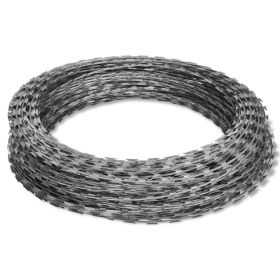 vidaXL Razor Wire Helical Wire Roll Galvanized Steel 196.9'