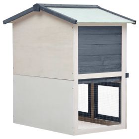 vidaXL Coelheira de exterior 3 portas madeira cinzento