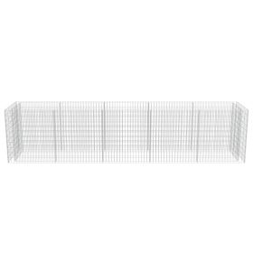 vidaXL Planteringsgabion upph√∂jd galvaniserat st√•l 450x90x100 cm