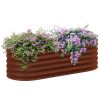 Outsunny 5' x 2' x 1.4' Galvanized Raised Garden Bed Kit, Outdoor Metal Elevated Planter Box with Safety Edging