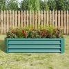 Metal Raised Garden Bed, Rectangle Raised Planter 4√ó2√ó1ft for Flowers Plants, Vegetables Herb Veezyo Green