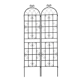 2 Pack Metal Garden Trellis 86.7" x 19.7" Rustproof Trellis for Climbing Plants Outdoor Flower Support Cream White