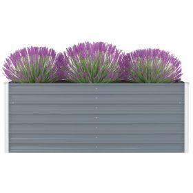 Raised Garden Bed 63"x31.5"x17.7" Galvanized Steel Gray