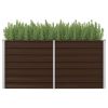 Raised Garden Bed Brown 63"x31.5"x30.3" Galvanized Steel