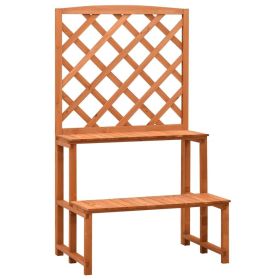 Plant Stand with Trellis Orange 27.6"x16.5"x47.2" Solid Firwood