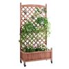 VEVOR Raised Garden Bed with Trellis, 30" x 13" x 61.4" Outdoor Raised Wood Planters with Drainage Holes