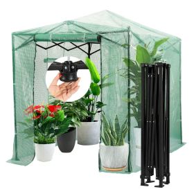 VEVOR Pop Up Greenhouse, 8'x 6'x 7.5' Pop-up Green House, Set Up in Minutes, High Strength PE Cover with Doors & Windows and Powder-Coated Steel Frame