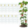 VEVOR Tomato Cages, 11.8" x 11.8" x 46.1", 10 Packs Square Plant Support Cages, Green PVC-Coated Steel Tomato Towers for Climbing Vegetables, Plants