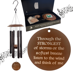 34 inch Memorial Wind Chime Through the Strongest of Storms Black Large Outdoor Gift for Garden Christmas Gift Sympathy