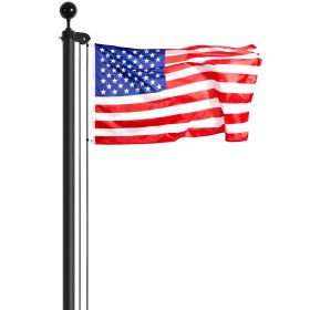 VEVOR 20FT Detachable Flagpole Kit Heavy Duty Aluminum Flag Pole American Black