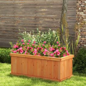 Raised Garden Bed Wooden Planter Box with 4 Drainage Holes and Detachable Bottom Panels