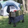 Folding Utility Garden Cart with Wide Wheels and Adjustable Handle