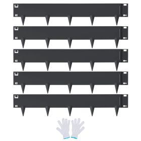 VEVOR Steel Landscape Edging, 5-pack Steel Garden Edging Borders, 39" L x 4" H Strips, Hammer-in Edging Border