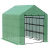 Walk-in Greenhouse for Outdoors with Roll-up Zipper Door, 18 Shelves, PE Cover, Small & Portable Build, Heavy Duty Humidity Seal