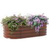 Outsunny 3.5' x 2' x 1' Galvanized Raised Garden Bed Kit, Outdoor Metal Elevated Planter Box with Safety Edging