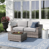 Fully Assembled 2-Person Wicker Seating Set with Cushions