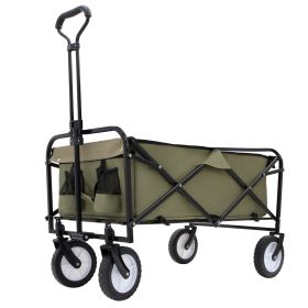 Collapsible Foldable Wagon Cart with strapping system Beach Wagon Utility Cart Utility Wagon Grocery Cart for for Camping Shopping Sports Gardeing Fis