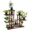 6 Tier Wooden Shelf Storage Plant Rack Stand