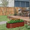 Outsunny 5' x 2' x 1.4' Galvanized Raised Garden Bed Kit, Outdoor Metal Elevated Planter Box with Safety Edging