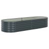 Garden Raised Bed 94.5"x31.5"x17.3" Galvanized Steel Gray