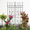 4 Pack Metal Garden Trellis 71" x 17.7" Rustproof Trellis for Climbing Plants Outdoor Flower Support Black