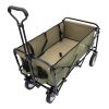 Collapsible Foldable Wagon Cart with strapping system Beach Wagon Utility Cart Utility Wagon Grocery Cart for for Camping Shopping Sports Gardeing Fis