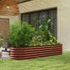 Outsunny 8' x 2' x 1.4' Galvanized Raised Garden Bed Kit, Outdoor Metal Elevated Planter Box with Safety Edging