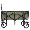 Collapsible Foldable Wagon Cart with strapping system Beach Wagon Utility Cart Utility Wagon Grocery Cart for for Camping Shopping Sports Gardeing Fis