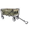 Collapsible Foldable Wagon Cart with strapping system Beach Wagon Utility Cart Utility Wagon Grocery Cart for for Camping Shopping Sports Gardeing Fis