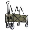 Collapsible Foldable Wagon Cart with strapping system Beach Wagon Utility Cart Utility Wagon Grocery Cart for for Camping Shopping Sports Gardeing Fis