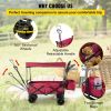 VEVOR Extra Large Collapsible Garden Cart with Removable Canopy, Folding Wagon Utility Carts with Wheels and Rear Storage, Wagon Cart for Garden