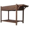 8 Pockets Horticulture Raised Garden Bed Elevated Wood Planter Box Stand with Foldable Side Table and Storage Shelf for Herb/Vegetables/Flowers