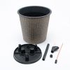 13 in.Gray Wicker Self-watering Planter