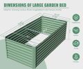 6x3x2ft Galvanized Raised Garden Bed, Outdoor Planter Garden Boxes Large Metal Planter Box for Gardening Vegetables Fruits Flowers,Green