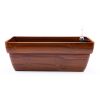 7.8 in. Dark Wood Plastic Rectangle Self-watering Planter Pot