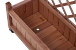 Raised Garden Bed with Trellies 2 Pack, Outdoor Wooden Planter Box & Plant Stand with Climbing Racks