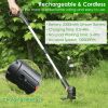 Electric Cordless Grass Trimmer Rechargeable Grass String Trimmer Garden Weed Cutter Lawn Mower 2A Battery with 5 Blades