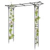 206*41*216cm Iron 16mm Tube Flat Top Courtyard Iron Arch Black RT