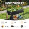 VEVOR Raised Garden Bed, 42.5 x 19.5 x 31.5 inch Galvanized Metal Planter Box, Elevated Outdoor Planting Boxes with Legs