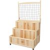 3-Tiers Raised Garden Bed with Trellis, 53" H Vertical Planter Box with Wheels & Back Storage Area, for Flowers, Vegetables, Herbs, Natural