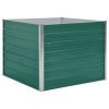 Raised Garden Bed 39.4"x39.4"x30.3" Galvanized Steel Green