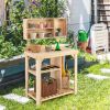 Garden Wooden Potting Table Workstation with Storage Shelf