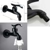 Black Lengthen Washing Machine Faucet Wall Mounted Basin Tap Kitchen Faucet Brass Single Cold Water Tap G 1/2"